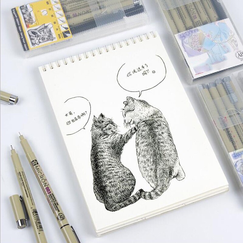 Waterproof Sakura Pigma Micron Pen Neelde Soft Brush Drawing Pen 003 005 01 02 03 04 05 08 1.0 Brush Art Markers Art Supplies