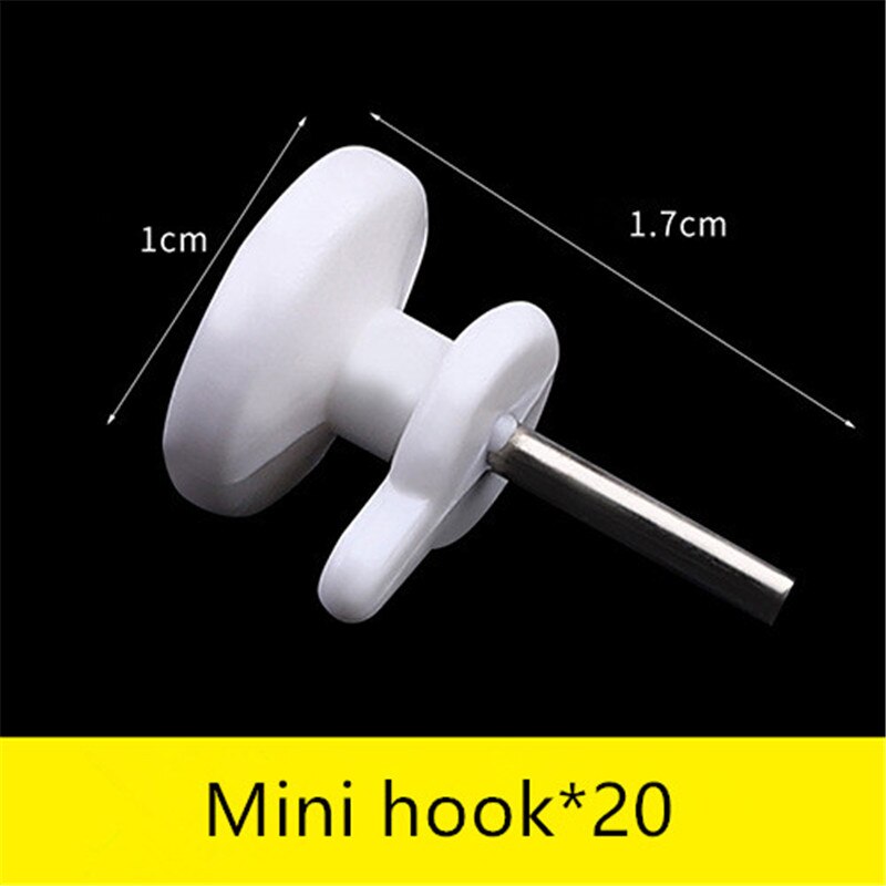 20pcs Multi Function White Plastic Invisible Wall Mount Photo Picture Frame Clock Mirror Nail Hook Hanger Seamless Nail