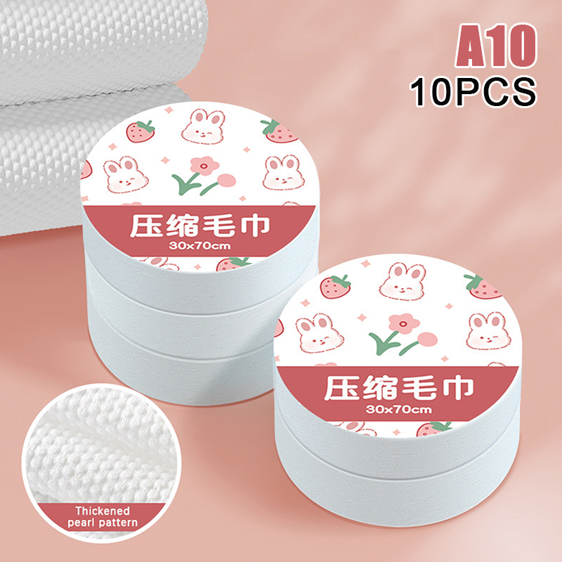 5/10 pçs 30*70cm toalha comprimida descartável grande engrossado toalhas de banho viagem hotel banho lavável toalhas de limpeza facial: Vermelho