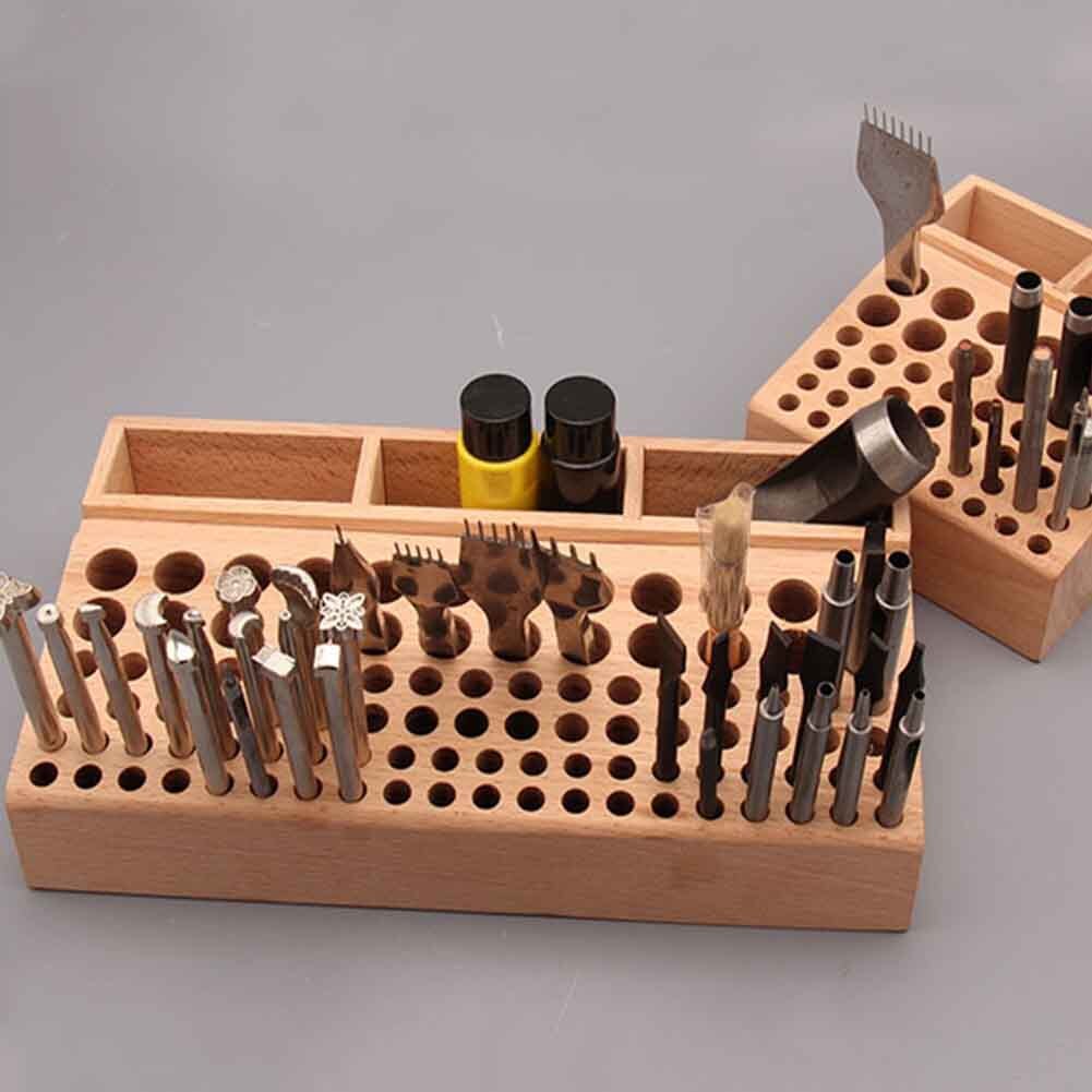 Multi Holes Free Standing Craft Tools Holder Woodworking Workroom Painting Brushes Rack Multifunctional DIY Tools Holder