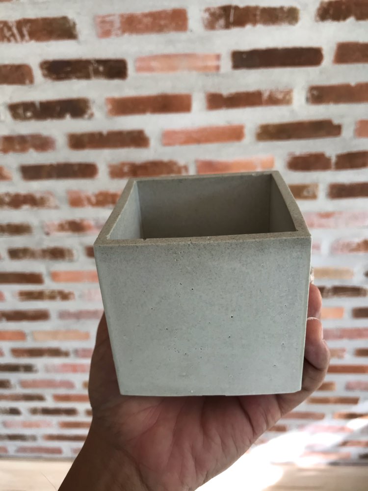 Sekskant blomsterpotte beton silikone skimmel til saftige planter rund pen beholder gips gips skimmel cement ler harpiks forme: Firkant