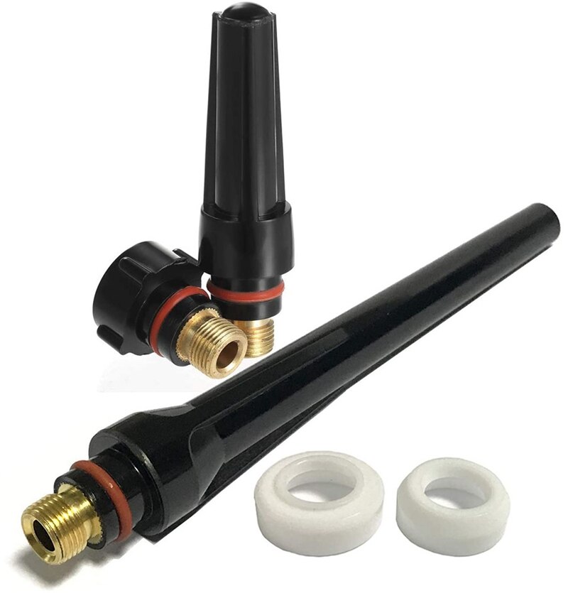 TIG Sveise stubbe Gasslinse sett 23stk 3/32" med 12 Pyrex-kopper & Alumina Munnstykker til DB SR WP 17/18/26 Brenner