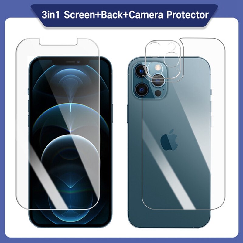 3IN1 Terug Camera Voor Glas Voor Iphone 12 Mini 11 Pro Max Screen Protector Lens Film Voor IPhone12 11pro 12pro max 12 Mini Glas