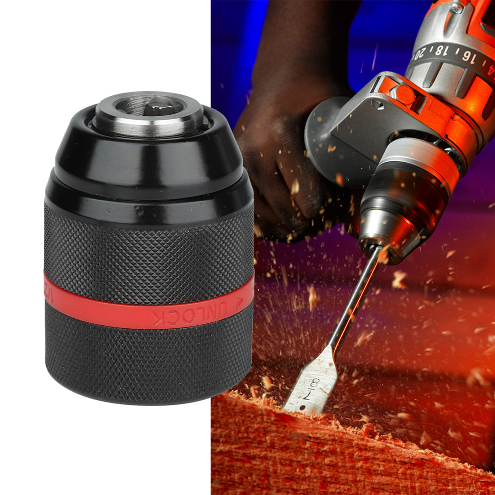 Schlüsselloses Handbohrfutter, 1/2-20UNF-Montage, 2–13 mm, selbstspannendes Bohrfutter für mehrere Zwecke, Handbohrfutter, Bohrfutter