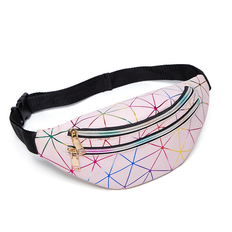 Women Girls Waist Fanny Pack Belt Bag Chest Pouch Hip Bum Bag Small Purse: Roze