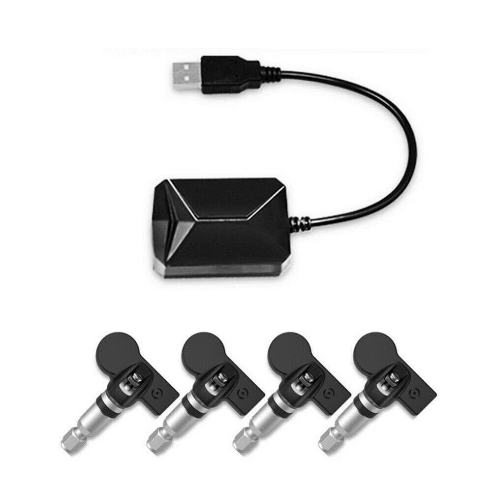 USB Android TPMS Tire Pressure Monitoring System Display Alarm System 5V Internal Sensors Android Navigation Car Radio 4 Sensors: internal sensor