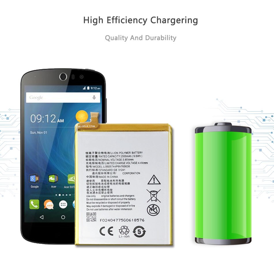 Neue Li3925T44P6h765638 2500mAh Batterie Für ZTE Klinge V8 Lite 5,0-zoll praktisch Batterien Werkzeuge