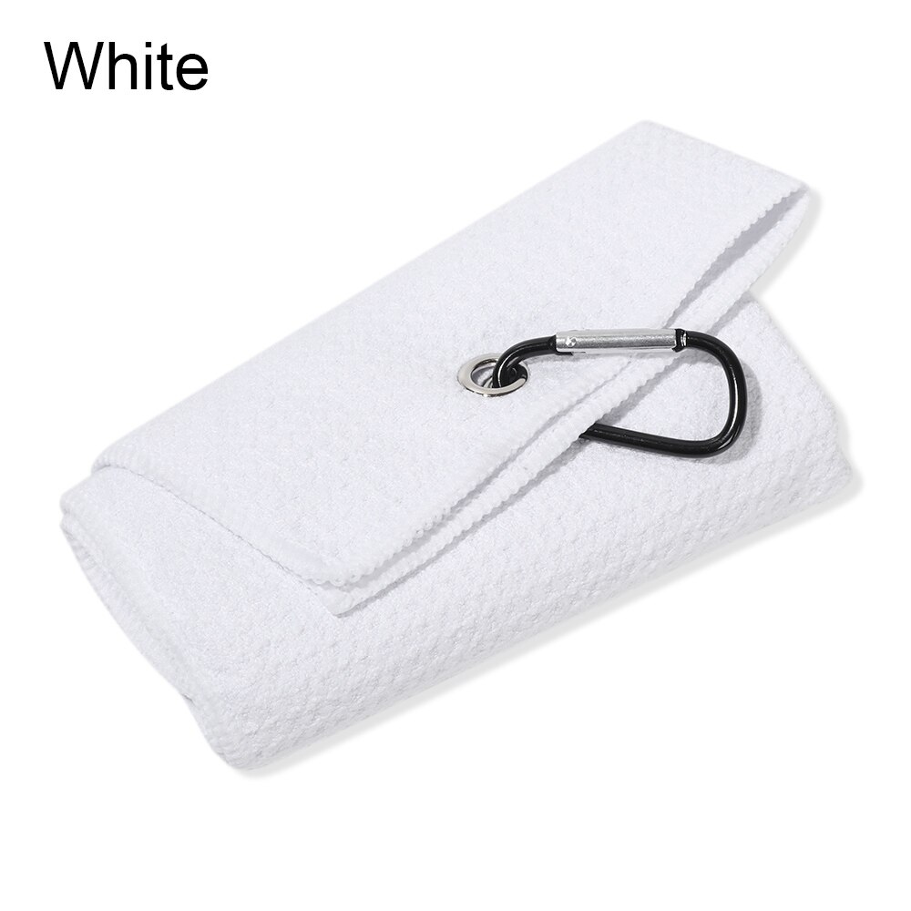 30*50Cm Microfiber Katoenen Handdoek Met Karabijnhaak Reinigt Clubs Golf Ballen Handen Reinigingsdoekjes Water Sport Zwembad accessoires: White