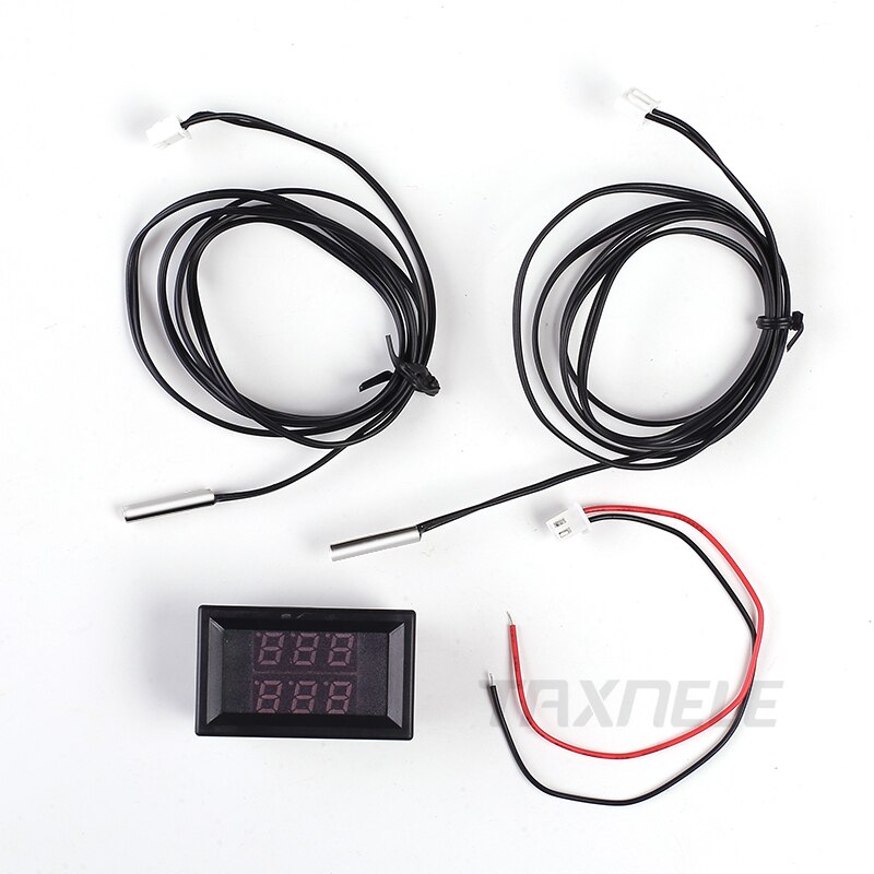 -20-110 Degree Dual Display Digital Thermometer Dual Waterproof NTC Metal Probe Temperature Sensor Tester for Car Room Indoor