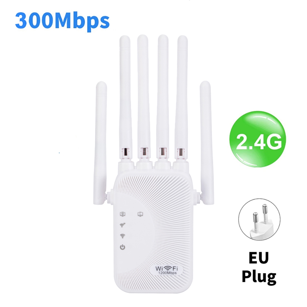 1200Mbps Wifi Amplifier Dual band 2.4G 5G Repeater Network Expander Range Extender WiFi Signal Booster Wireless Router: WHITE