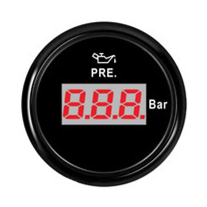 2 Inch 52MM Digital Oil Pressure Gauge 0-10 Bar 12V/24V Marine Oil Pressure Meter With Alarm Meter For Auto Car Boat Yacht Truck: BN