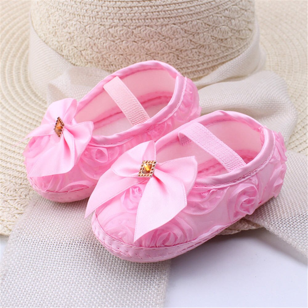 Verbazingwekkende 0-12 Maand Baby Meisjes Crib Schoenen Schattige Prinses Schoenen Katoenen Baby Zachte Zool Frist walker (s7-102): 4 / 1.5