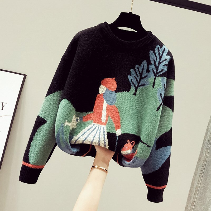 2020 novas blusas femininas roupas de outono solto exterior usar malha de fundo outono e inverno topos o pescoço: Black
