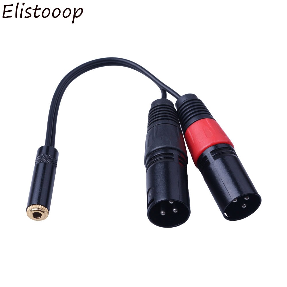 3.5mm Stereo Female Jack to Dual XLR 3 Pin male Plug Y Splitter OFC Aux Audio Cable