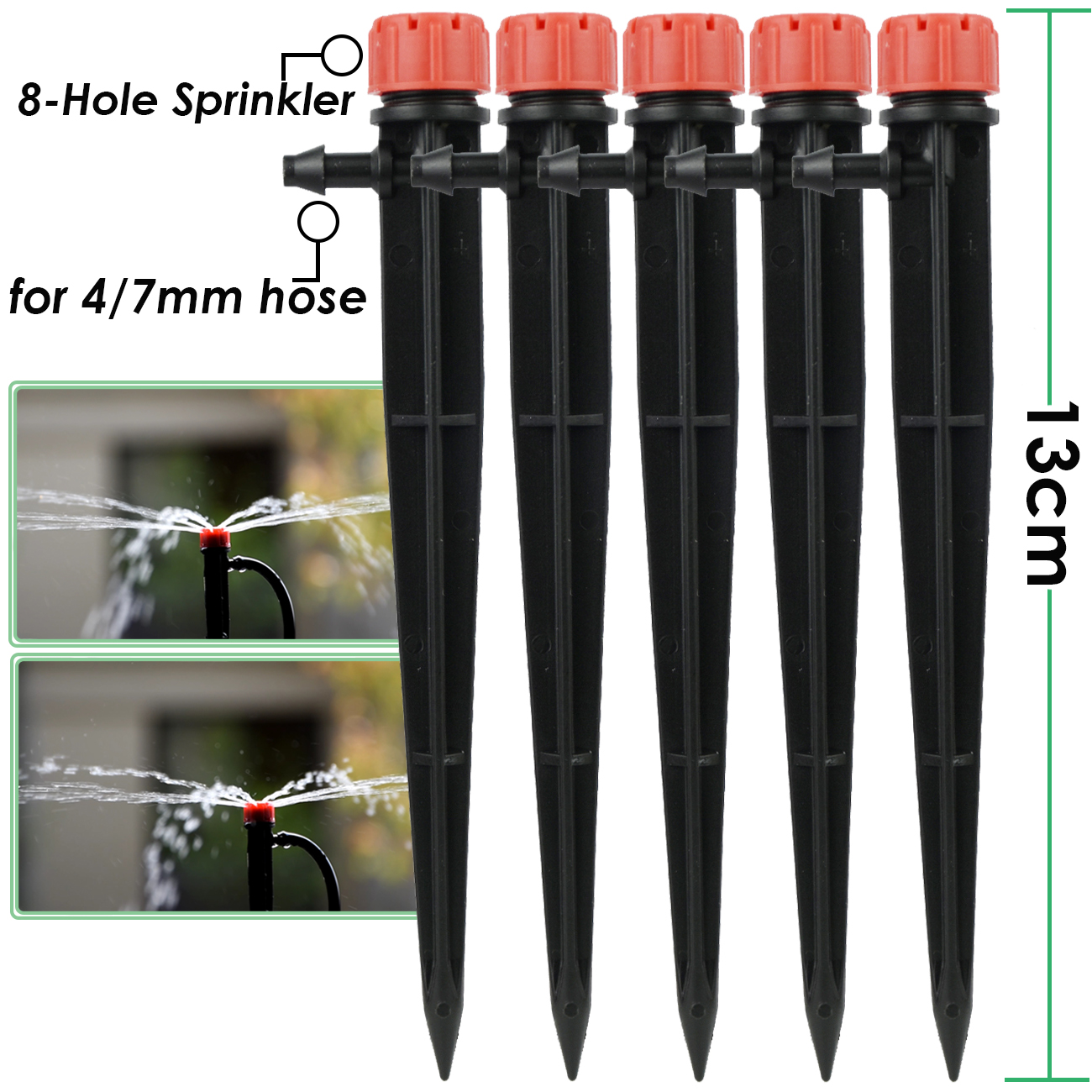 KESLA Garden Drip Irrigation System Adjustable Sprinkler Drippers 1/4'' Hose Ball Valve Timer Watering Flowers Lawn Greenhouse