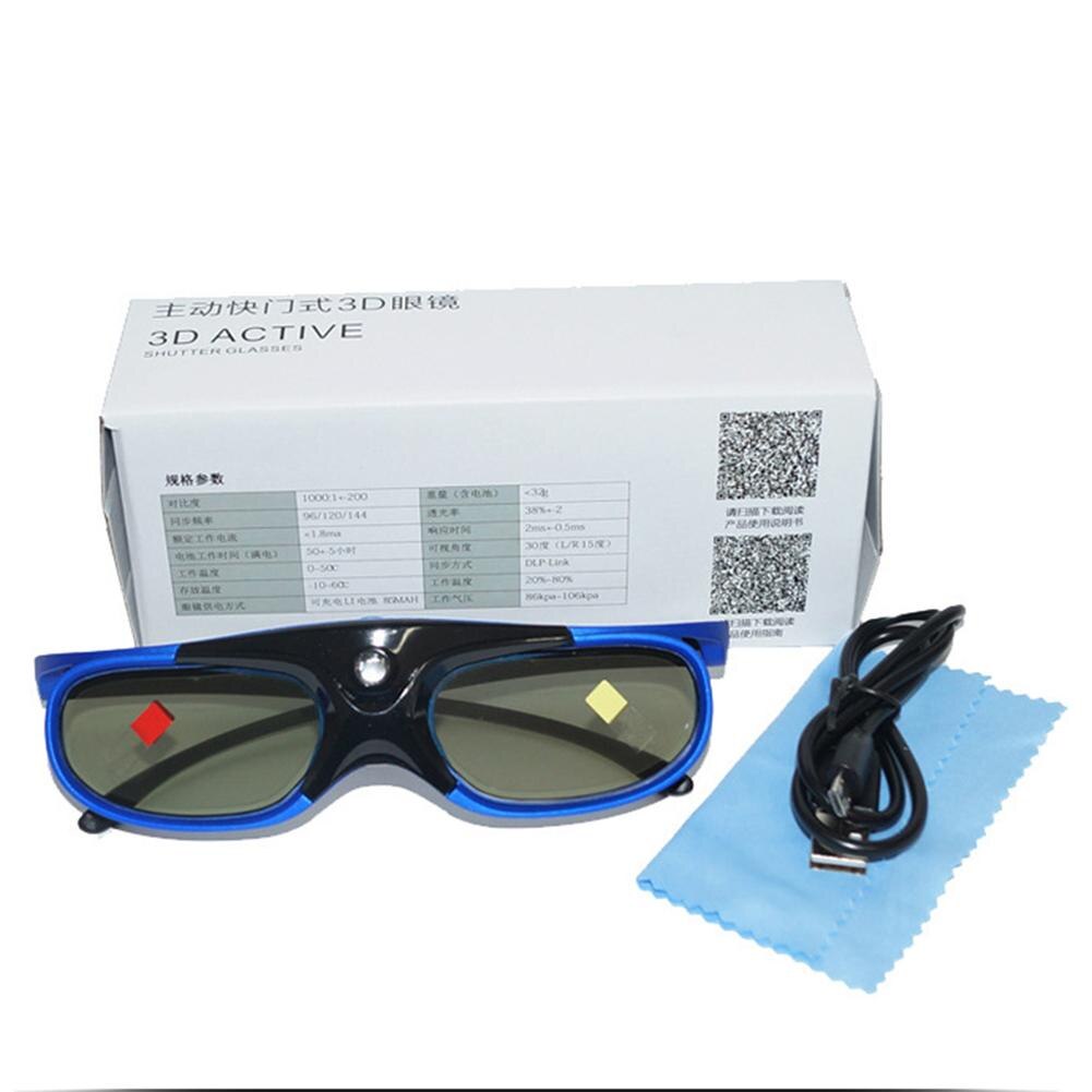 3 uds obturador activo 3D gafas DLP Link proyector específico 144HZ recargable LCD 3D gafas para BenQ Epson Hitachi proyector