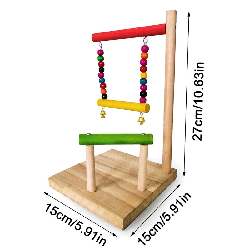 Parrot Wooden Playground Training Perch Platform Hanging Cage Decoration Bird