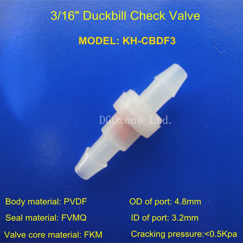 3/16" PVDF Duckbill check valve plastic one-way check valve bard valve KH-CBDF3 DGOzone