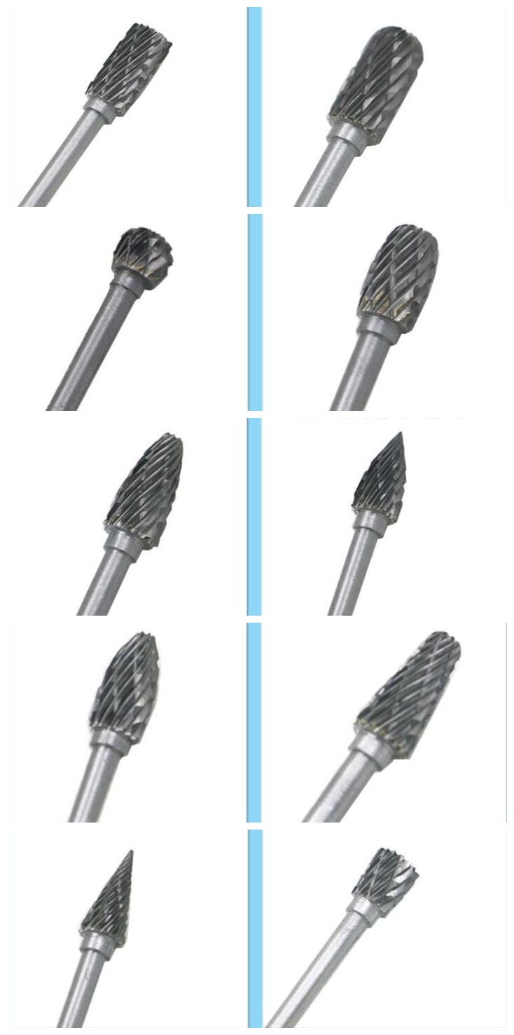 10 pièces/ensemble 1/8 "carbure de tungstène fraises rotatives forets outils Cutter fichiers ensemble tige