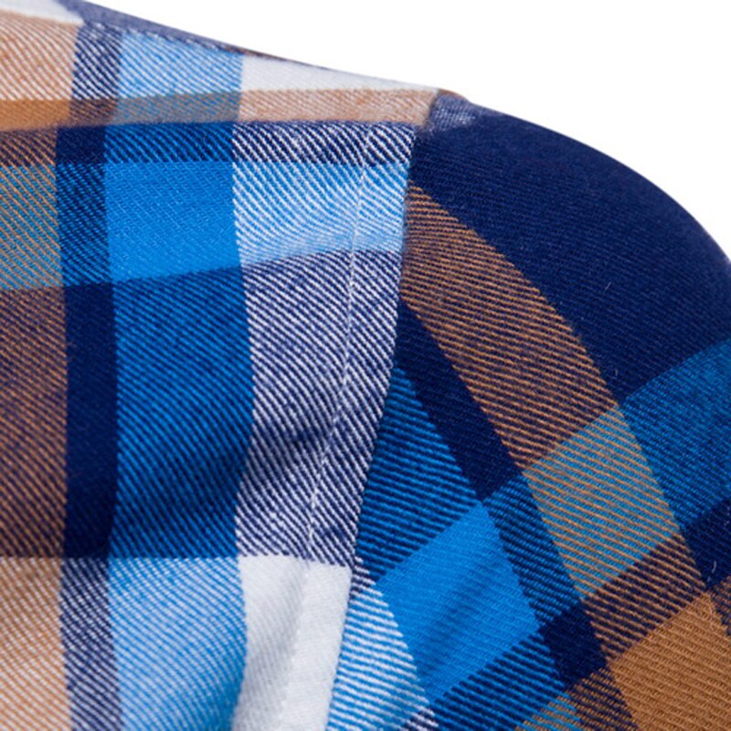 spring style men boutique long sleeve shirt business casual plaid cotton shirt men's leisure slim shirt size M-3XL