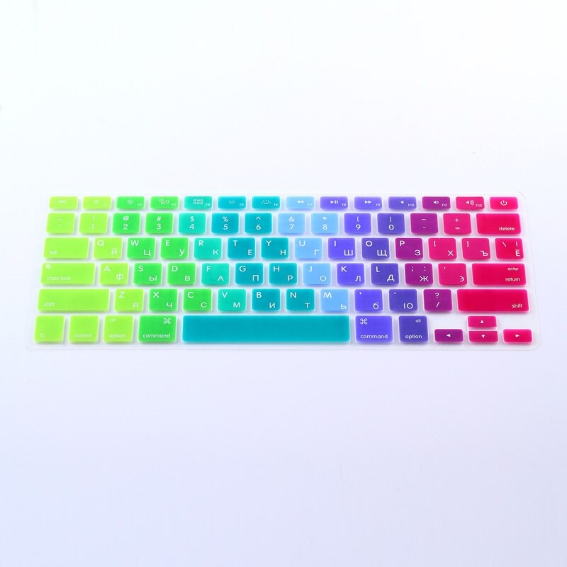 EU Euro US Version RUS Russian Keyboard Cover For Macbook Air Pro Retina 13 15 Rainbow Computer Keyboard Protector
