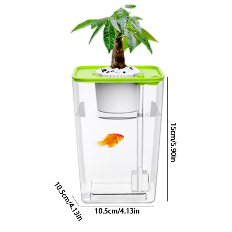 Pecera acrílica para peces y verduras, pecera transparente de escritorio para acuario, agua libre de simbiótica, para oficina, original