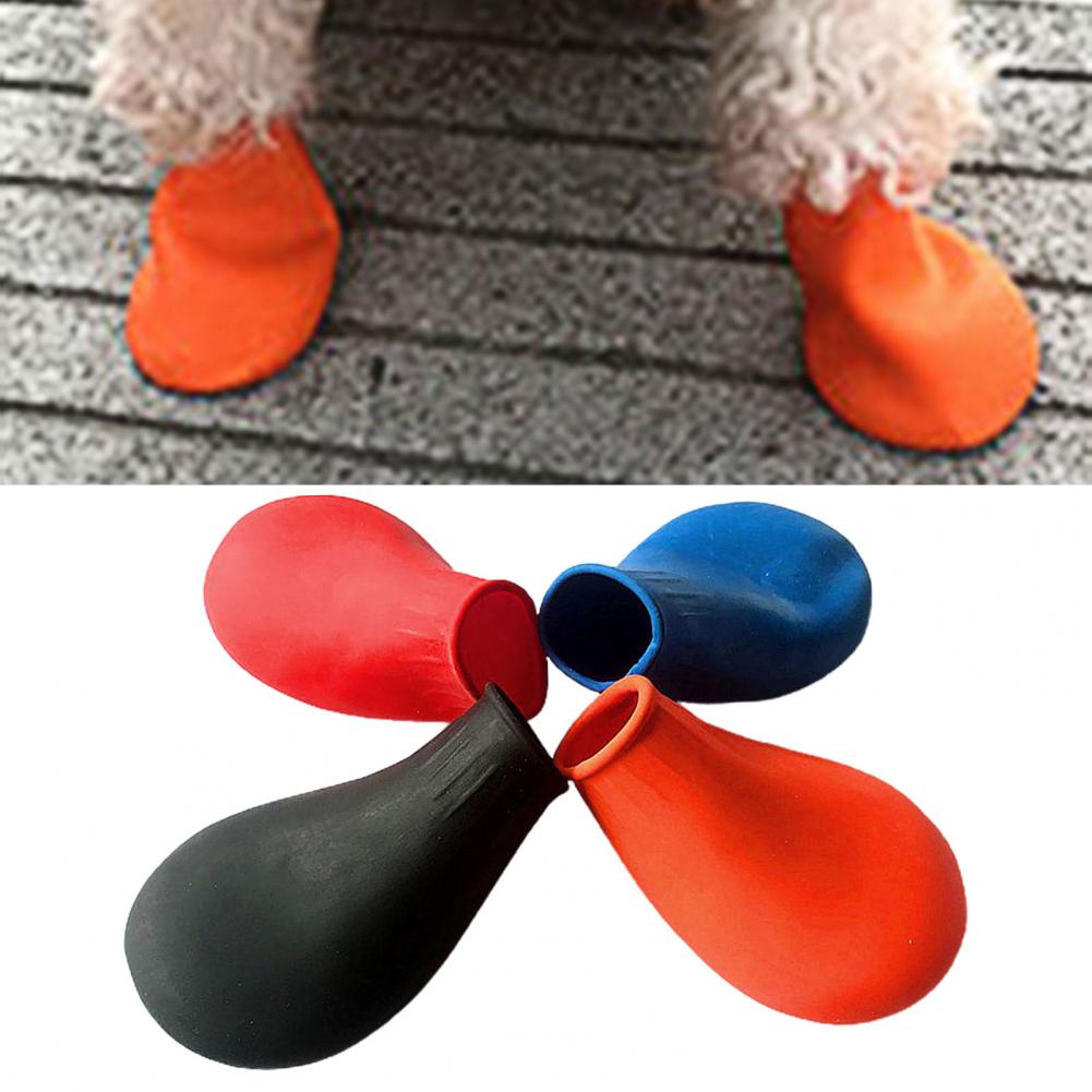 Botas impermeables antideslizantes para perro, zapatos de lluvia duraderos, suministros para mascotas, 4 piezas