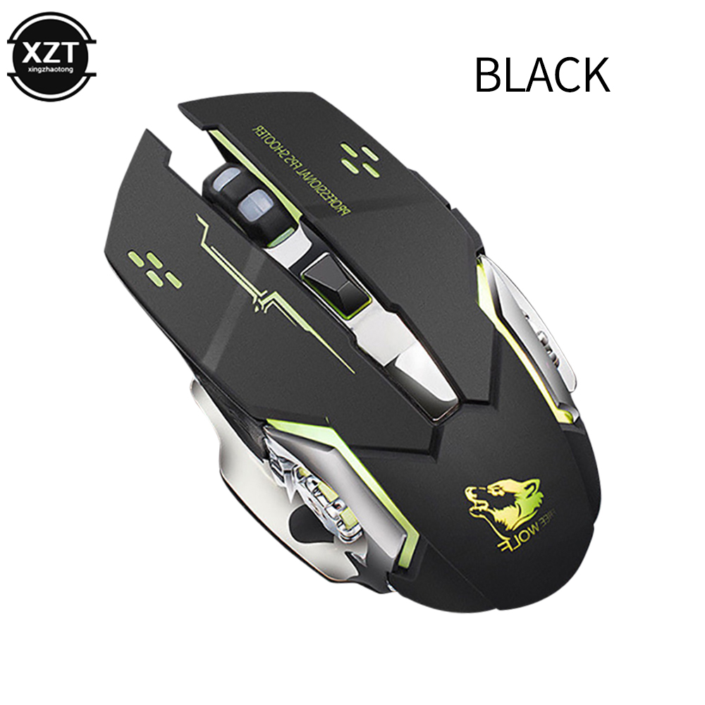 Free Wolf X8 Wireless Mouse Charging Gaming Mouse Mute Backlit Mechanical Ergonomic Optical Computer Accessories for Pc Laptop