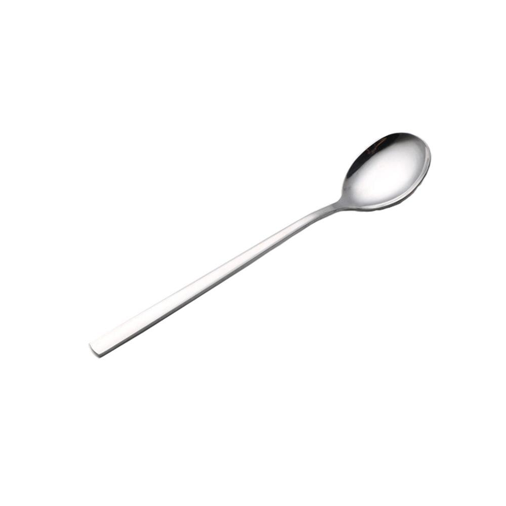 Korean Cuisine Spoon Chopsticks Tableware Stainless Steel Gold Silver Black Mirror Polished Titanium Round Solid Spoons: LLG000004-Sspoon