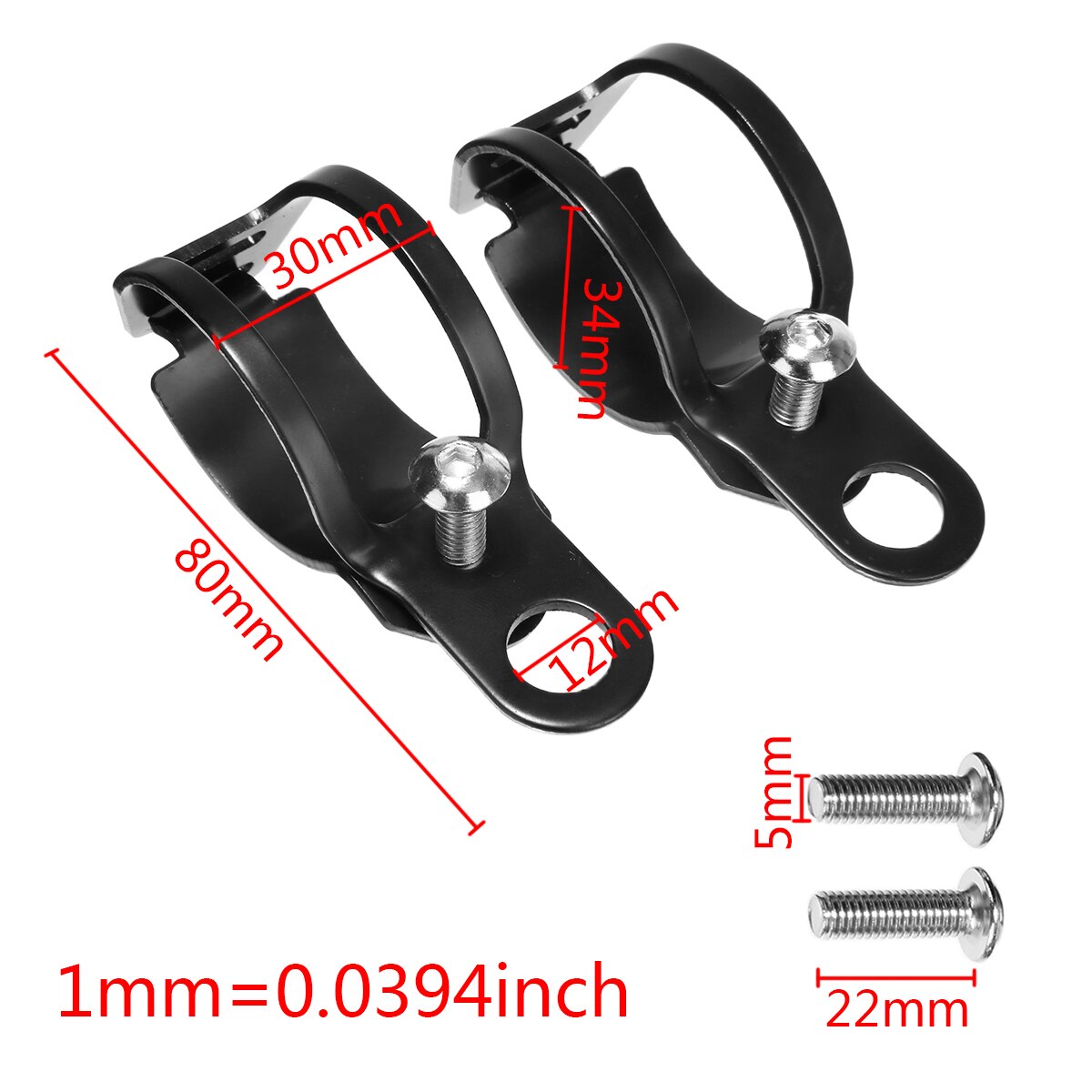 2Stck Motorrad Blinker Llight Klemme Rolle Schwarz Metall Halterung Halfter Für 33-43mm Gabel