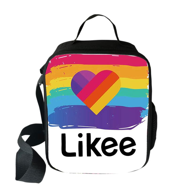 Likee Video App Cooler Lunch Bag Cartoon Girls Portable Thermal Food Picnic Bags for School Kids Boys Lunch Box Tote: 003