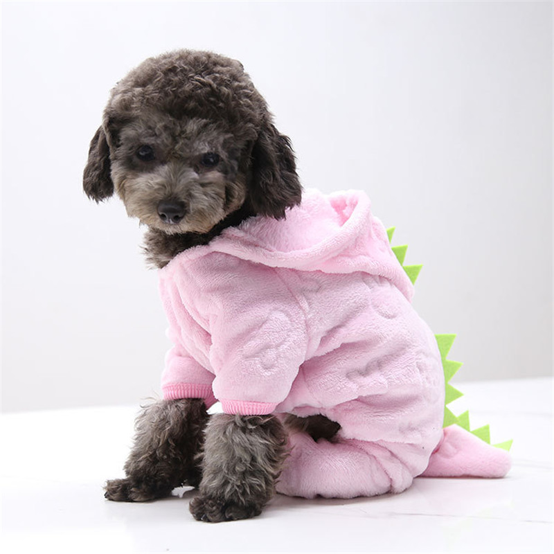 Puoupuou Dikker Grappige Hond Kleding Winter Warme Hond Pet Kleding Hoodies Sweatshirt Voor Kleine Middelgrote Honden Schattige Puppy XS-XXL: PinkDinosaur / M