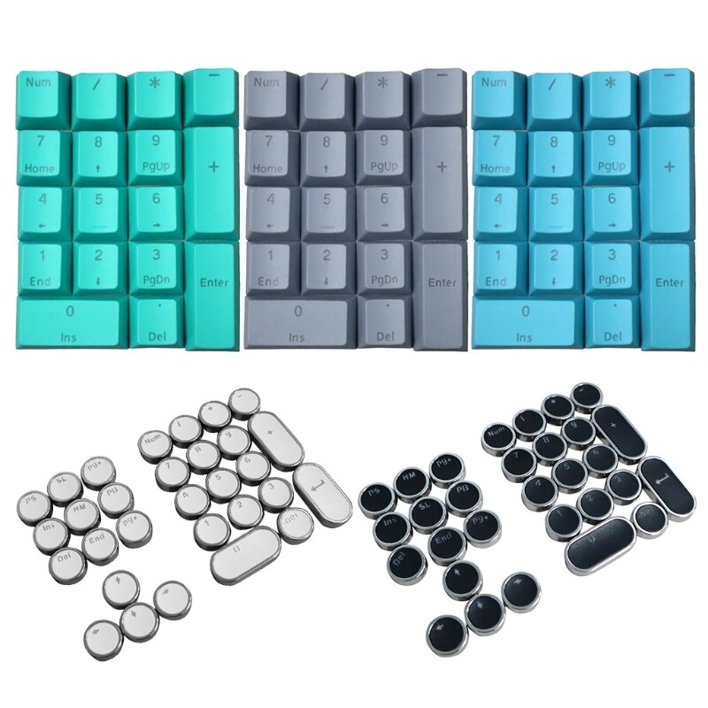 Custom Keycaps 17 Key Set OEM Profile PBT Keycaps Colorful Numeric Area Keys Suitable for Mechanical Keyboard