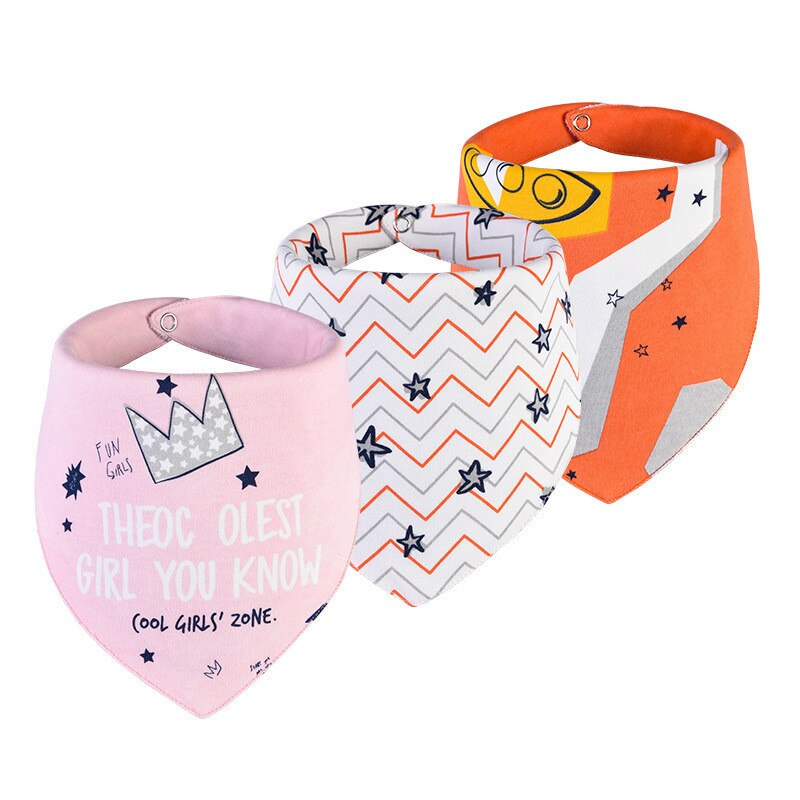 Slabbers Waterdicht voor 0-2 Jaar Oud 3 stuks/set Katoen Bandana Accessoires 3 lagen Cartoon Print Baby Driehoek handdoek