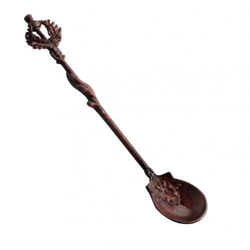 Vintage fleur feuille sculpture cuisine thé café Dessert cuillère Table décor couverts: Red Copper