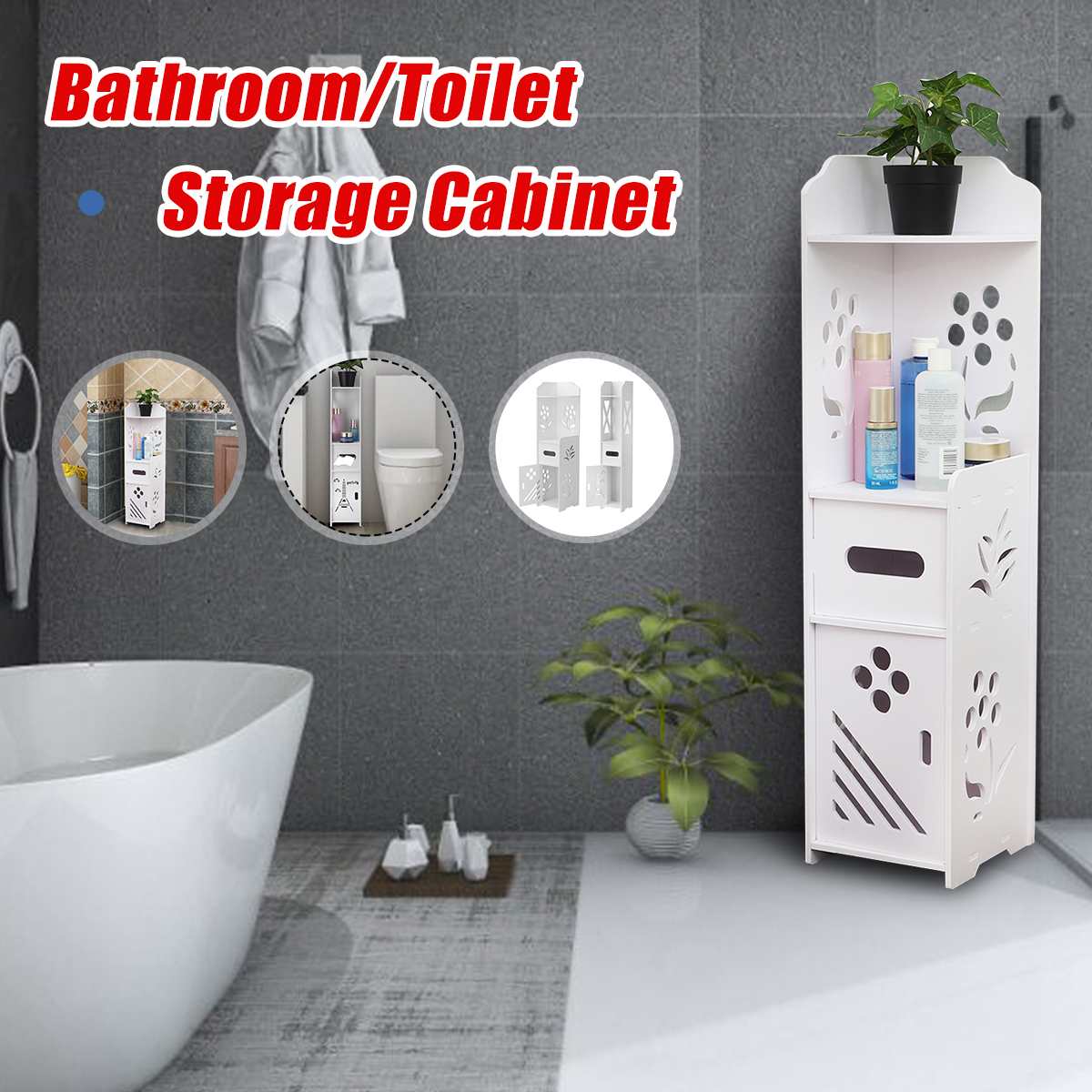 Toilet Shower Organizer Bathroom Storage Rack Toil... – Vicedeal