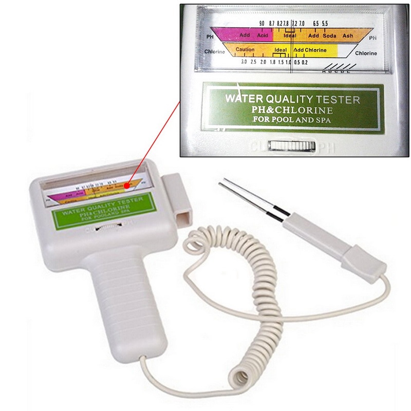 1 stk  -101 ph klor tester  cl2 akvarium vandchecker bærbar hjemmebassin spa ph test monitor meter whitenew