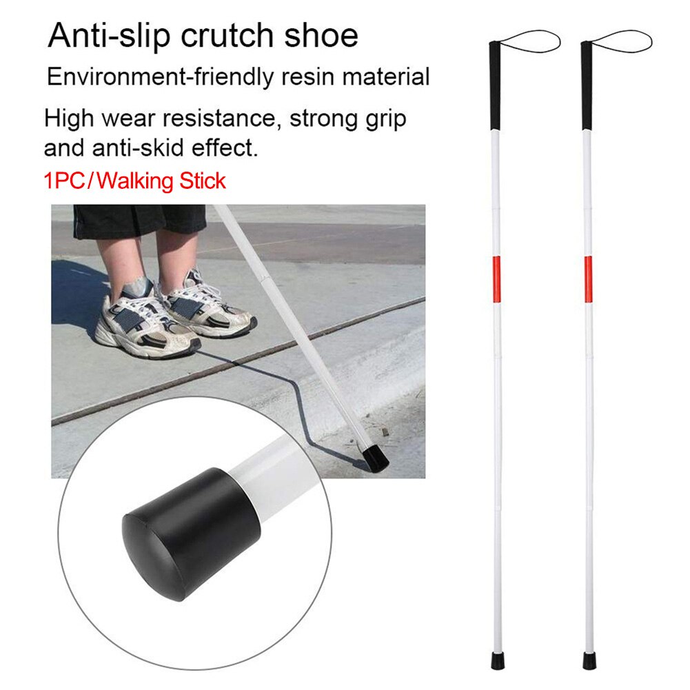Walking Stick Crutch Visually Impaired Portable White Folding Reflective Cane Lightweight For The Blind Aluminium Alloy Non Slip