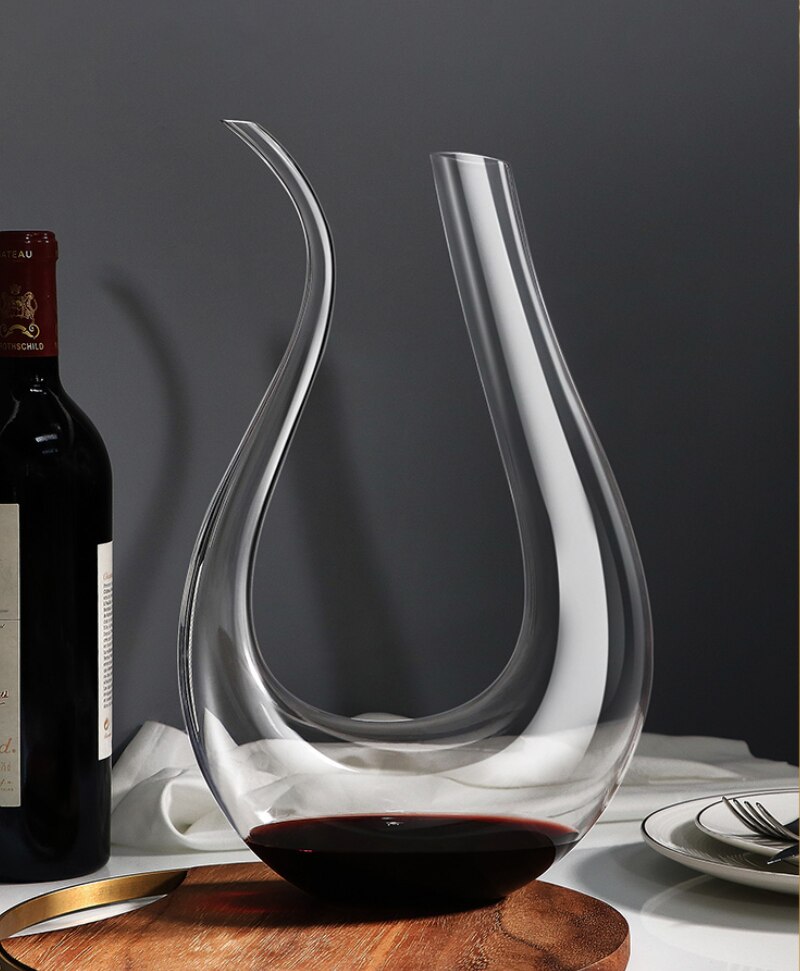 1.5L Clear Wijn Decanter Loodvrij Kristal Glas Rode Wijn Karaf U-Vormige Glas Whisky Karaf Set bar Accessoire