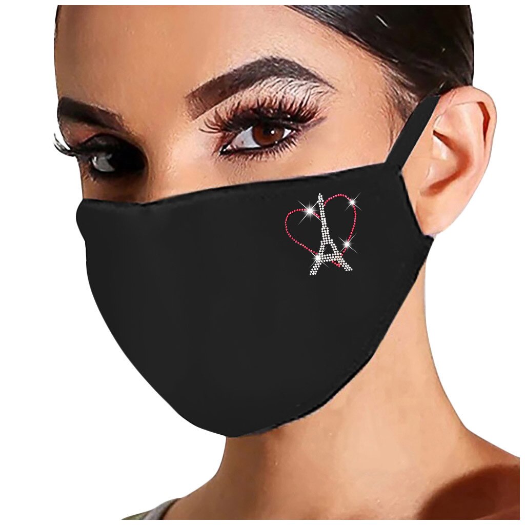 1Pc Christmas Ski Fasemask Adults Black Print Reusable Masque Washable Breathable Mascarillas Balaclava Cap Bandana