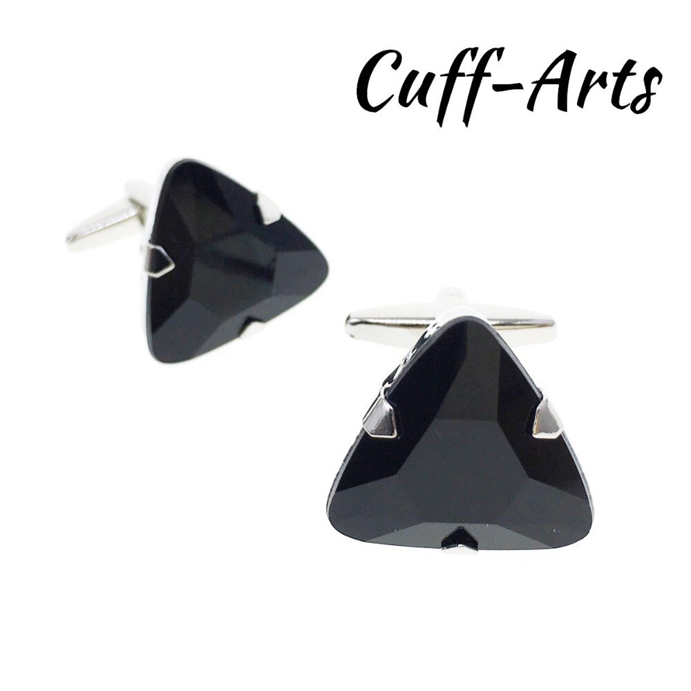 Cuffarts Trendy Gemelli Geometrica del Triangolo Bottoni Gemelli Regali NON del Nero di Modo di Cristallo Del Rhinestone Del Polsino Link Uomo C20154