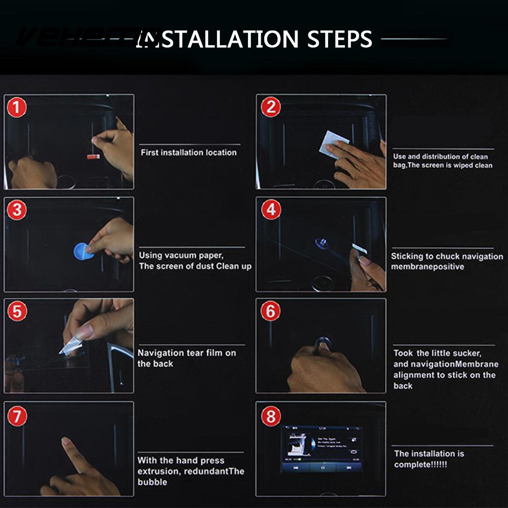 5 pulgadas 9H películas protectoras de DVD para coche Mp5 pieles de vidrio templado Protector de pantalla GPS Anti-huella digital navegación transparente