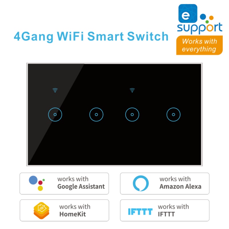 EWelink-enchufe inteligente de pared con Wifi y 4/5/6 entradas, Control por voz, funciona con Alexa, Google Home