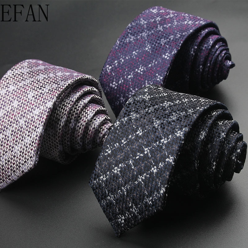 Corbata estrecha de 6cm para hombre, corbatas de seda de poliéster hechas a mano, estilo británico informal, 1200 agujas,