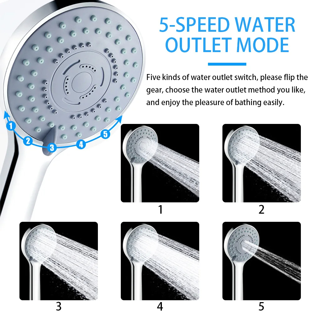 Badkamer Sproeier Douche Jetting Douchekop Waterbesparende Handheld Verstelbare 5-modi SPA Douche Badkop Badkameraccessoires