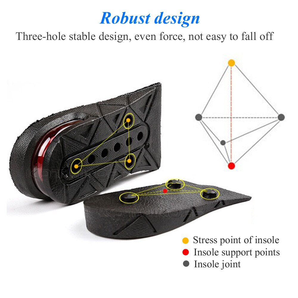 Hoogte Toename Half Binnenzool Muti-Layer Luchtkussen Hoogte Toename Lift Shoe Binnenzool Liften Kit 4.5Cm Taller Inserts voor Schoenen