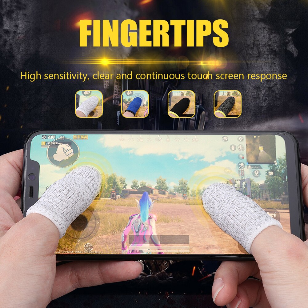 2/1pairs Breathable Game Controller Finger Cover Proof Non-Scratch Sensitive Tablet Screen Touch Gloves Thumb Sleeves for PUBG