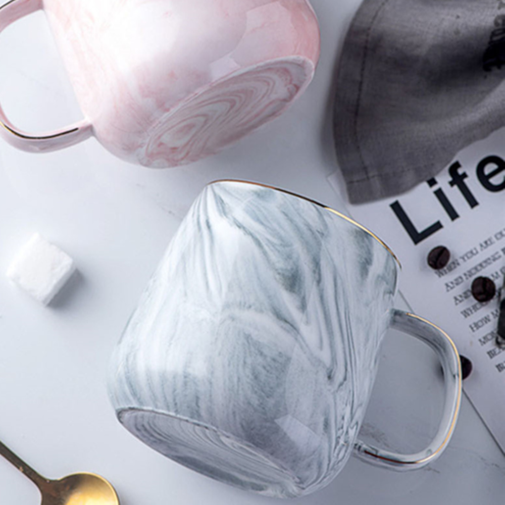 Keramiske kopper marmor rosa kaffekrus keramisk kaffekopp elskers porselenskrus til te frokostkopp til melk