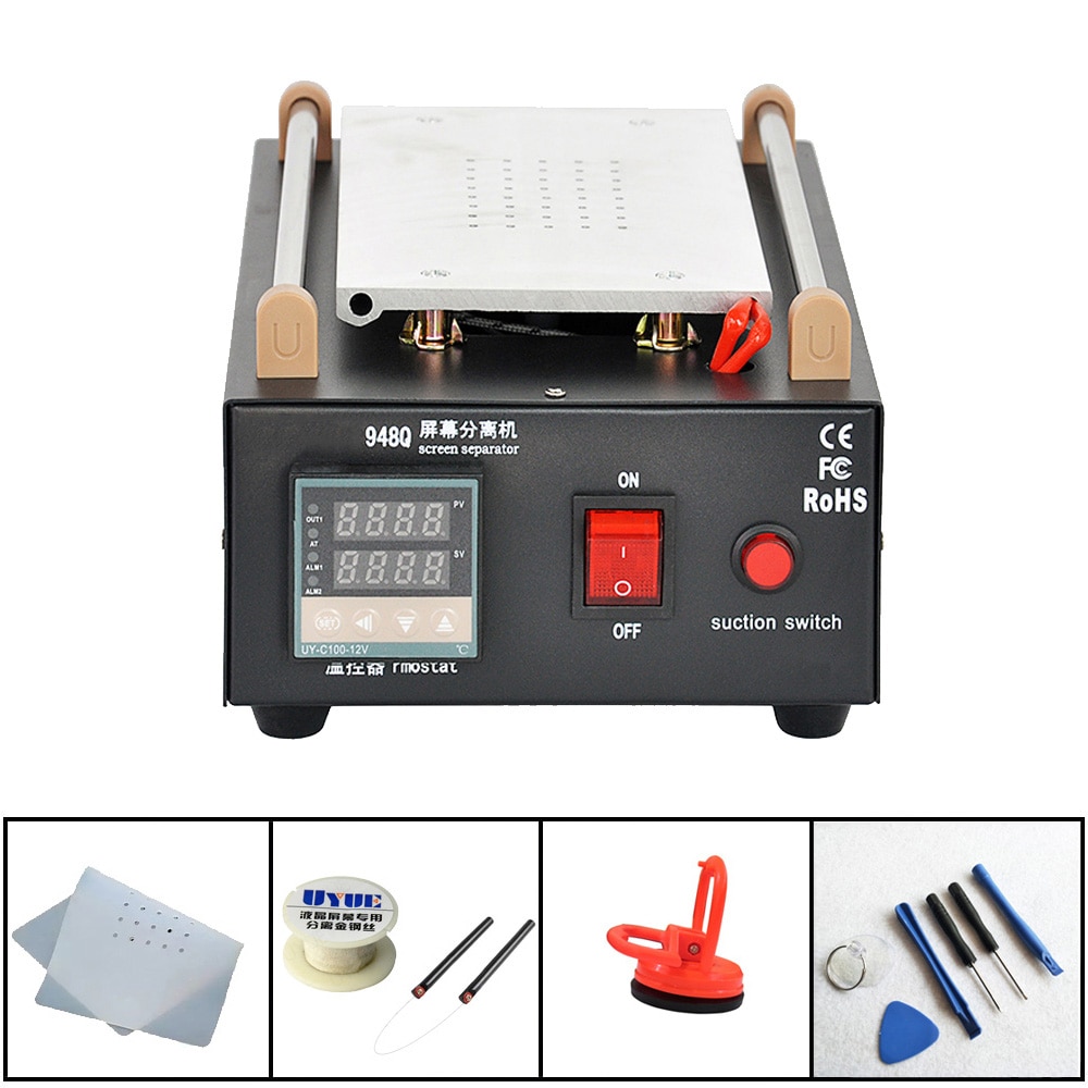 Machine de séparation d'écran LCD en verre, pompe intégrée à vide, 7 pouces, pour écran tactile LCD en verre, Uyue 948Q, reconditionné