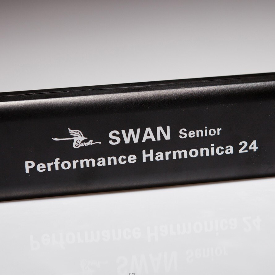 Swan Harmonica 24 Holes C Tone - Tremolo Harmonica for Beginners - Phosphor Bronze Reeds - Metal Body